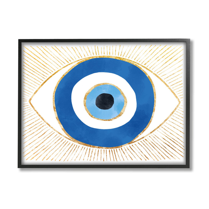 «Evil Eye Glam Rays», art de la giclée encadrée par Ziwei Li, Giclée encadrée noir minuit, H 11 po x l 14 po x P 1,5 po