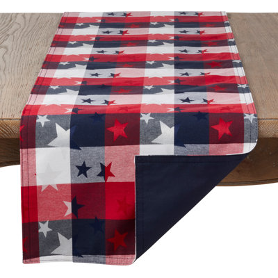 Chemin de table Patriotic Stars & Damier - Linge de table Americana