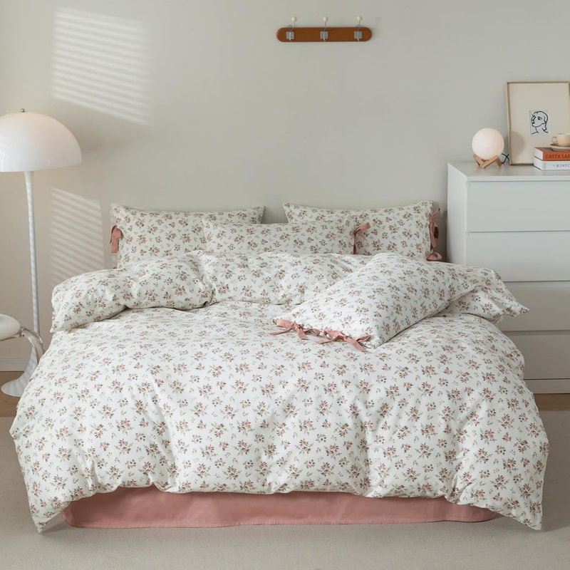 Microfiber Floral Print Comforter Set