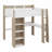 Wood Loft Bed With Storage Shelves, Clothes Rails And Desk-1792161618