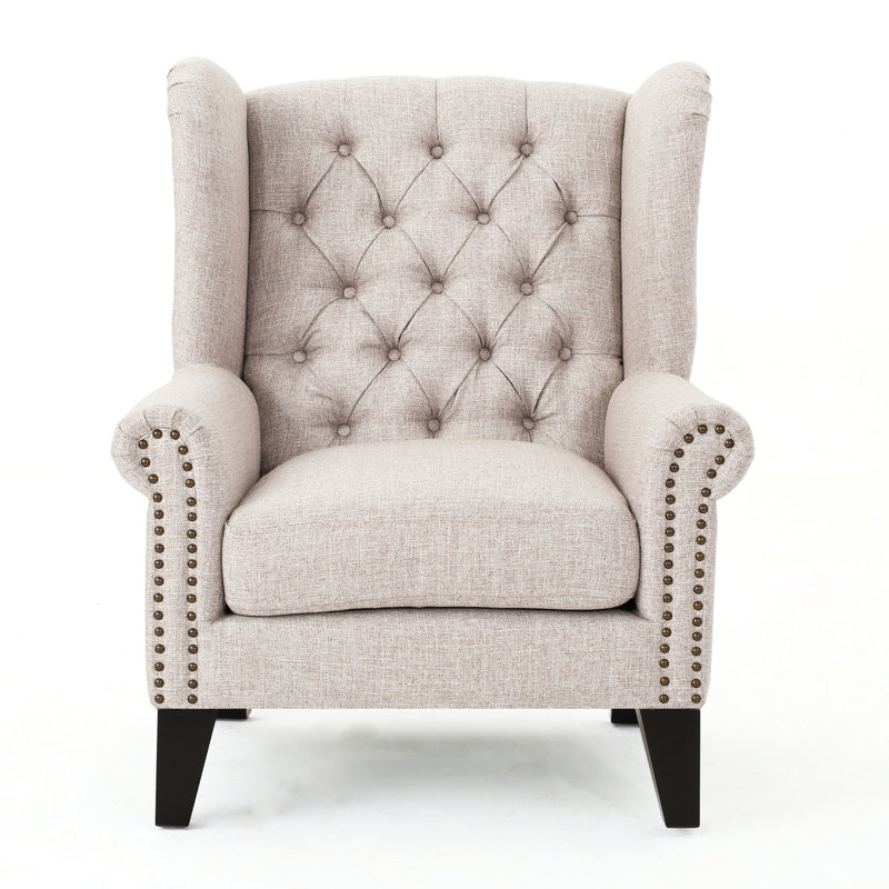 Chaise d'appoint intrigante - beige avec détails