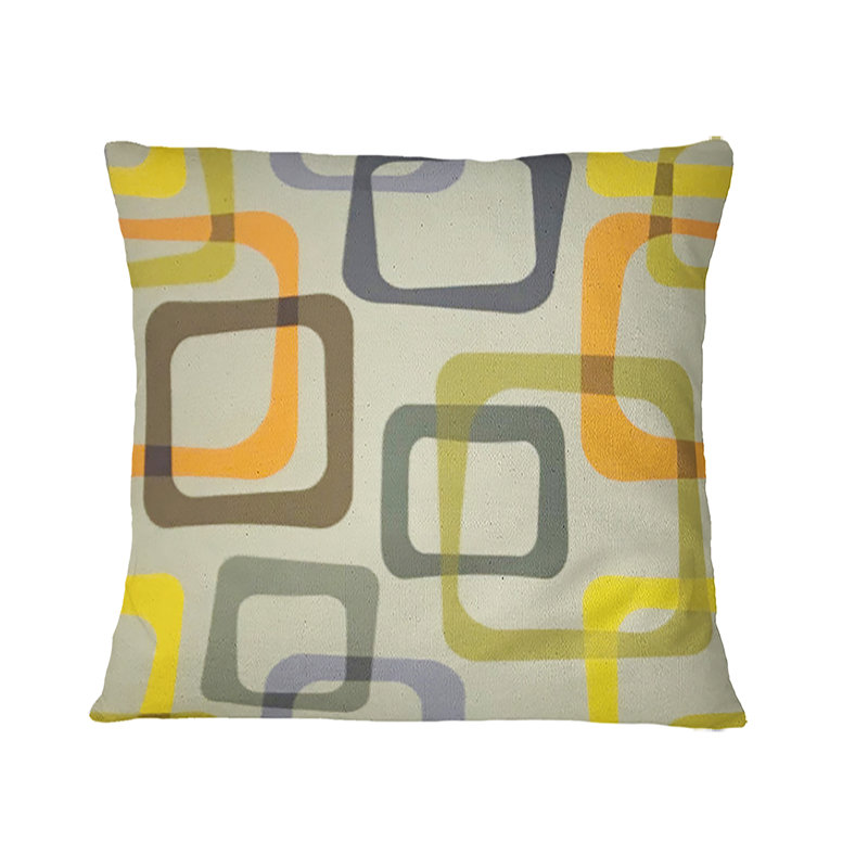 Coussin décoratif rétro Mid-Century, 18 po x 18 po