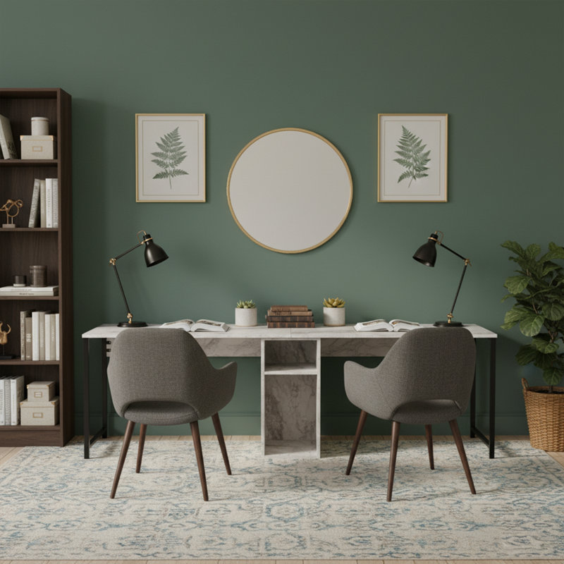 Bureau d'étude 95 po pour 2 personnes, Freesia / noir