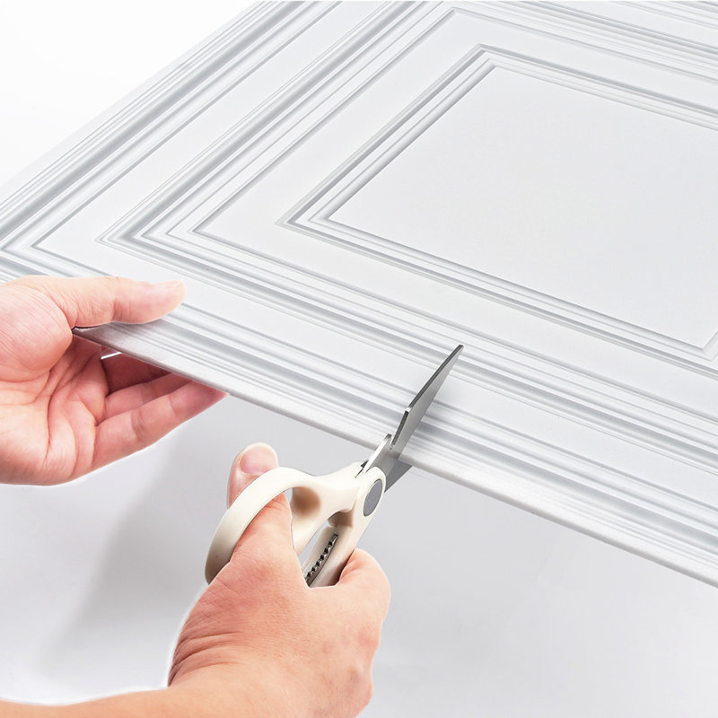 Ceiling Tiles 12-Pack 24 x 24 in PVC Easy Installation White Peg Pattern