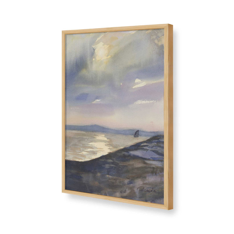 «Evening Sail» par Stephen Calcasola, reproduction d'art, H 18 po x l 12 po, Impression sur cadre ouvert sans papier mat