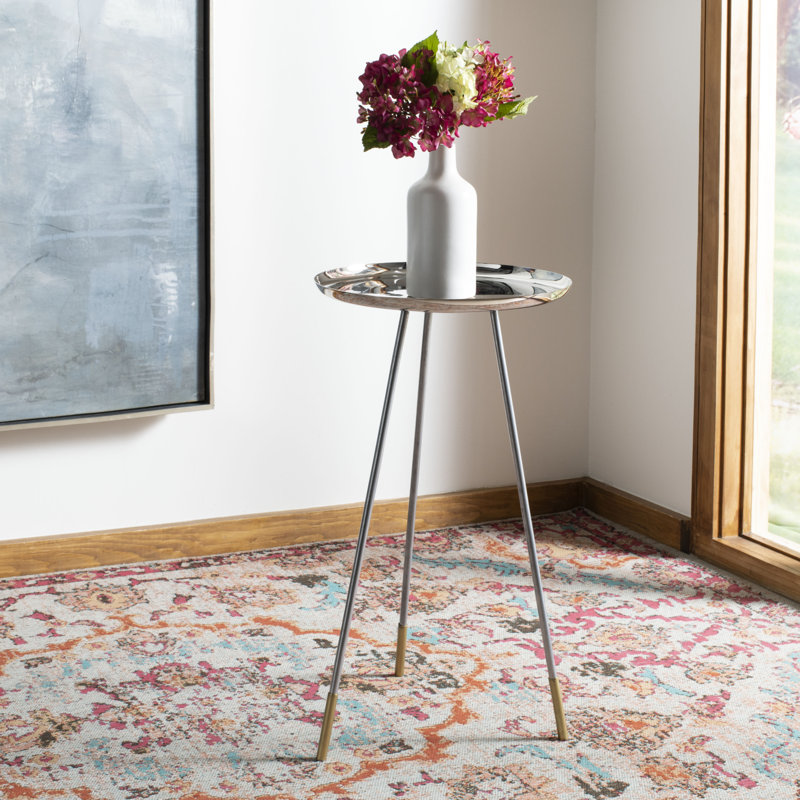 Blandina Tray Top End Table, Gold, Silver