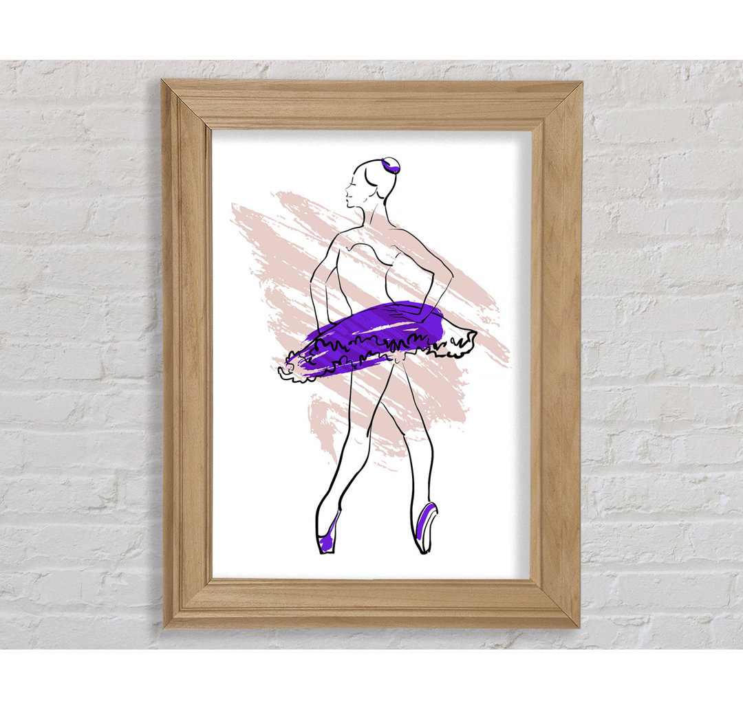 Lila Ballerina 1 - Einzelner Bilderrahmen Kunstdrucke