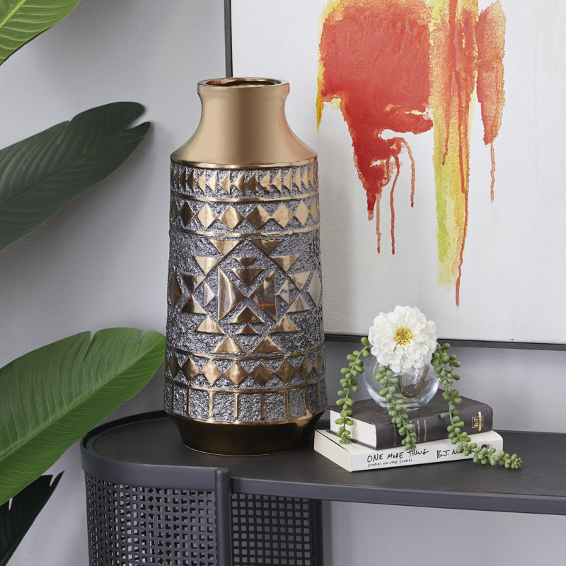 Ceramic Table Vase, 18" H x  8.3" W x 8.35" D