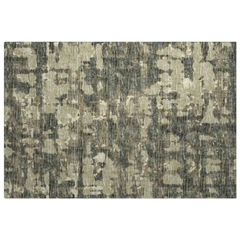Premium Machine Washable Dream Shag ADS76 Abstract Plaid Rug, 1'8" x 2'6", Earth