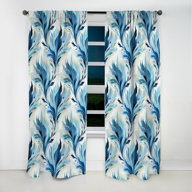 Ikat Breeze bleu et blanc - Rideau Ikat - Rideau occultant - 1 panneau, L 52 po x L 120 po