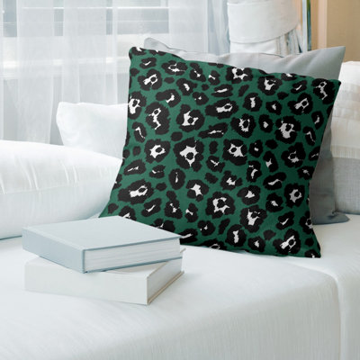 Housse de coussin carrée à imprimé léopard New York