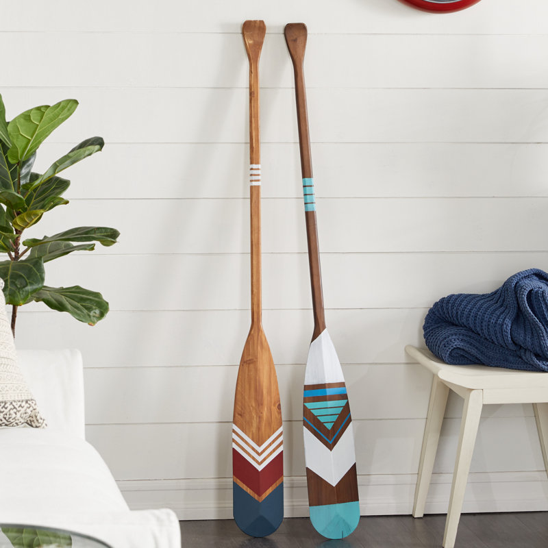 Wood Novelty Canoe Oar Paddle Home Wall Decor with Arrow and Stripe Patterns