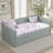 Twin Upholstered Daybed with Trundle, Vertical Channel Tufting, Linen Fabric Sofa Bed-1159267716