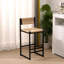 Ensemble de 2 tabourets de bar en papier tissé à la main avec repose-pieds pour îlot de cuisine et salle à manger-455605643