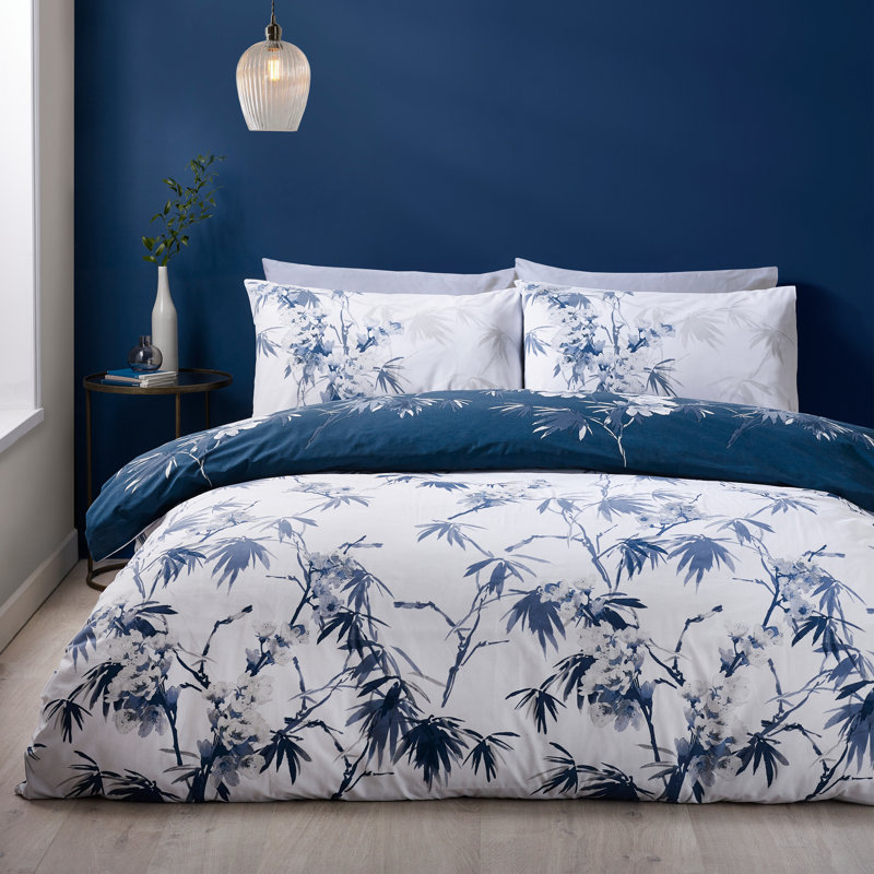 Kyoto Floral Reversible Duvet Cover Set, Double