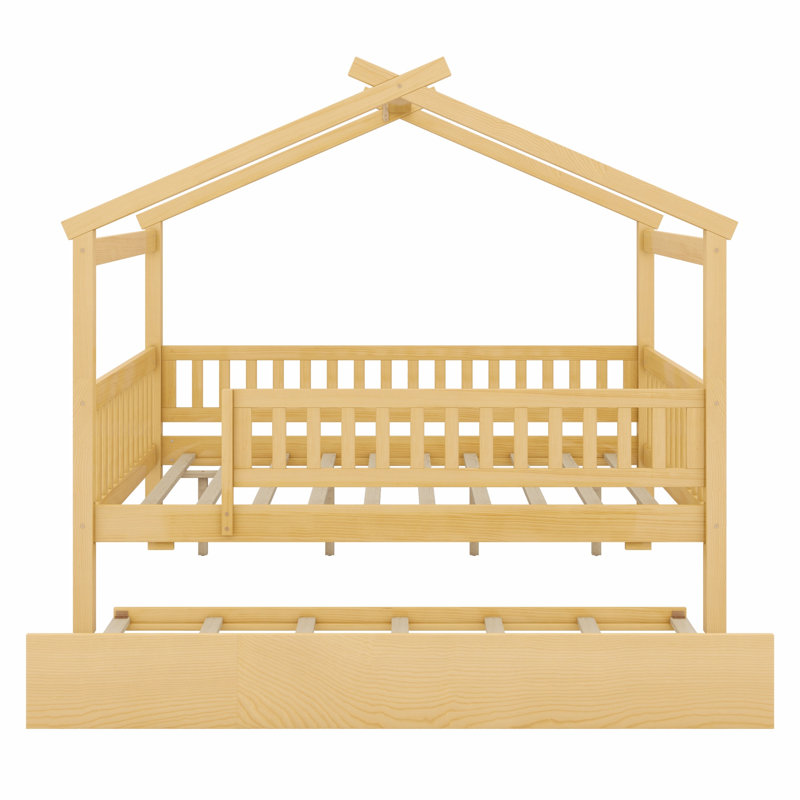 Lit en bois avec couchette, Naturel