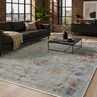 Striped Cotton and Chenille Flatweave Area Rug