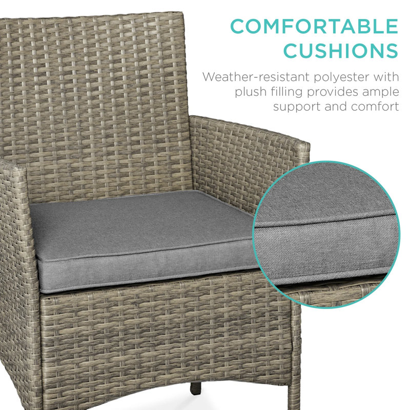 Patio Bistro Set, Taupe, Cement Gray