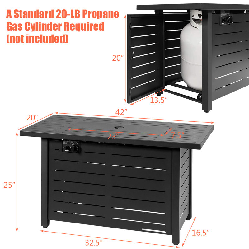 Chauffe-terrasse d'extérieur au propane 60 000 BTU avec porte et table Latitude Run®