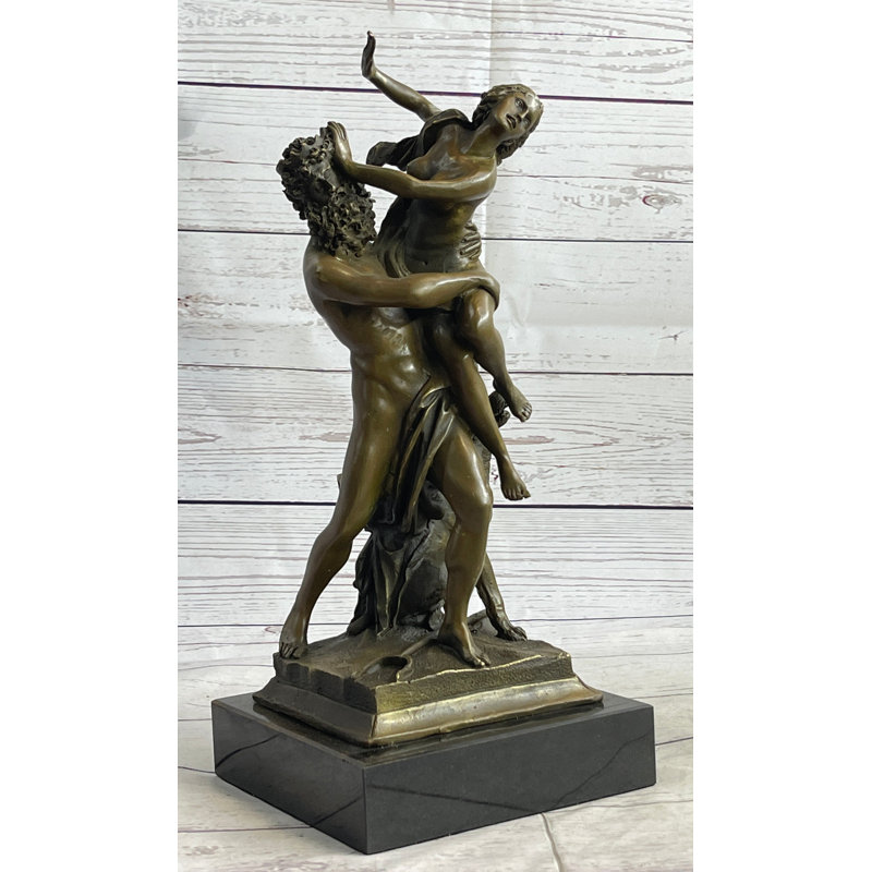 Figurine en bronze signée Kalie, dieu grec Pluton enlèvement de Sabine