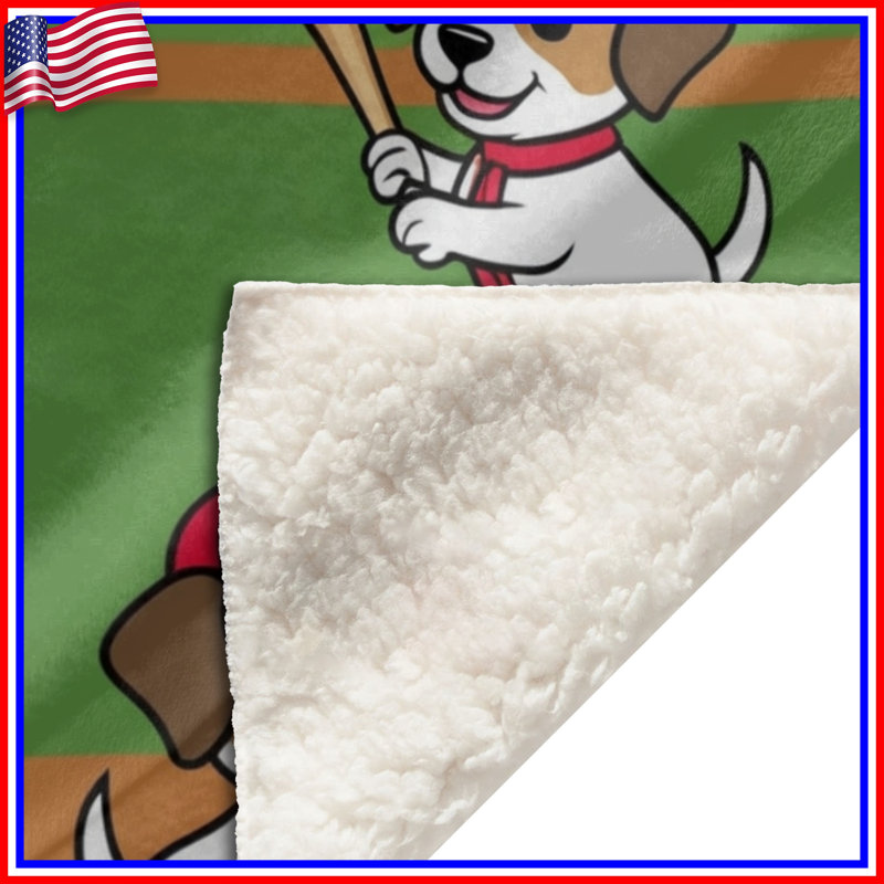 Dessin de couvertures de chiots de baseball, L 60 po x H 80 po