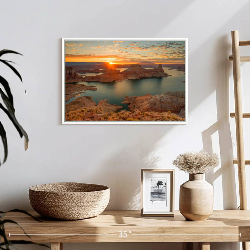 Gunsight Sunrise, 19 po x 13 po, Cadre flottant blanc