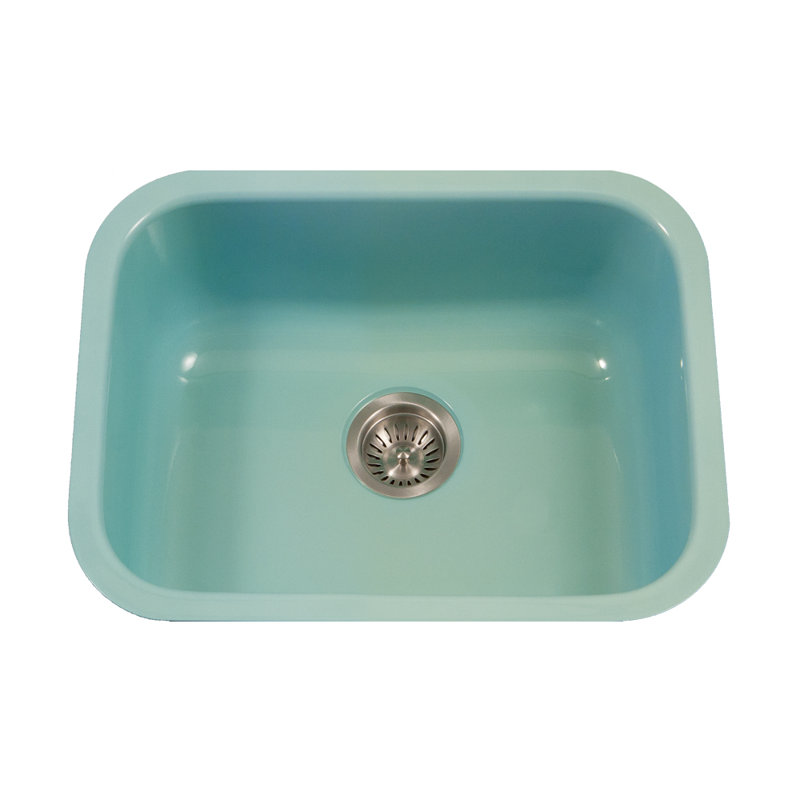 Porcela 22.75'' L Single Bowl Steel Kitchen Sink, Mint