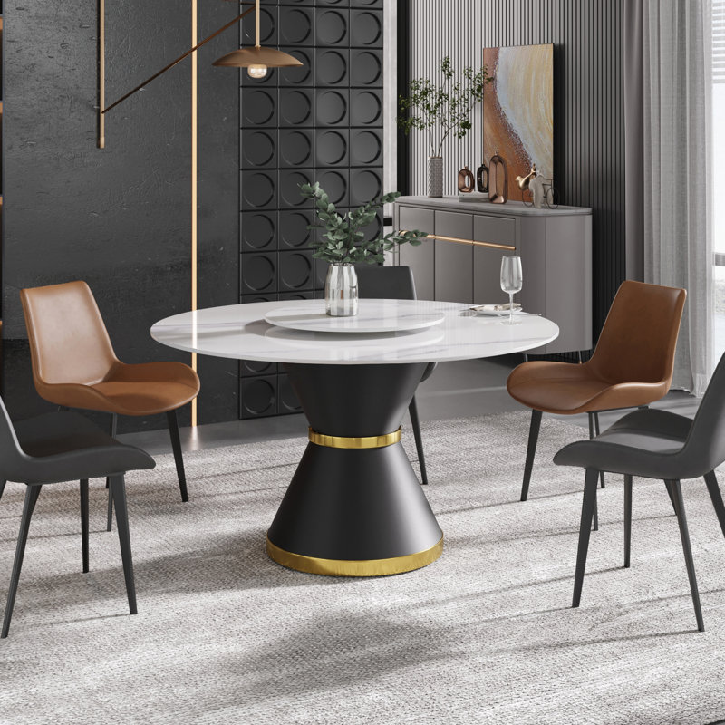 Table de salle à manger Ryding, H 29,5 po x L 53 po x l 53 po, Blanc