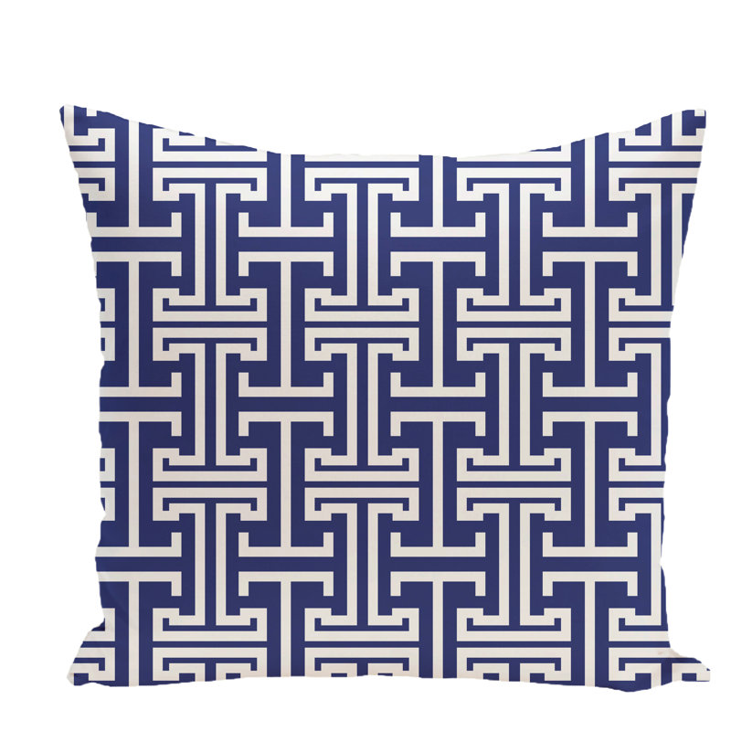 Housse et insert de coussin carré Greek Isles, H 26 po x l 26 po x P 7 po, Bleu