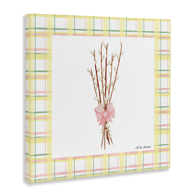 Toile de saule pastel à motif de ressorts, design par Lee Ann Sanders, H 17 po x l 17 po