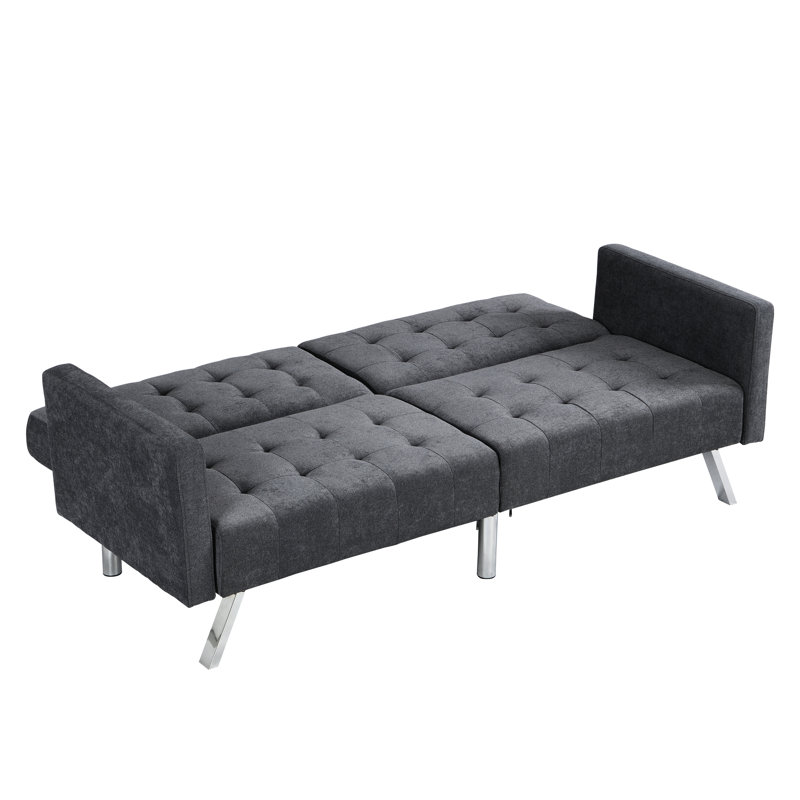 Canapé-lit gris foncé avec canapé-lit gris réglable et confortable, Gris foncé