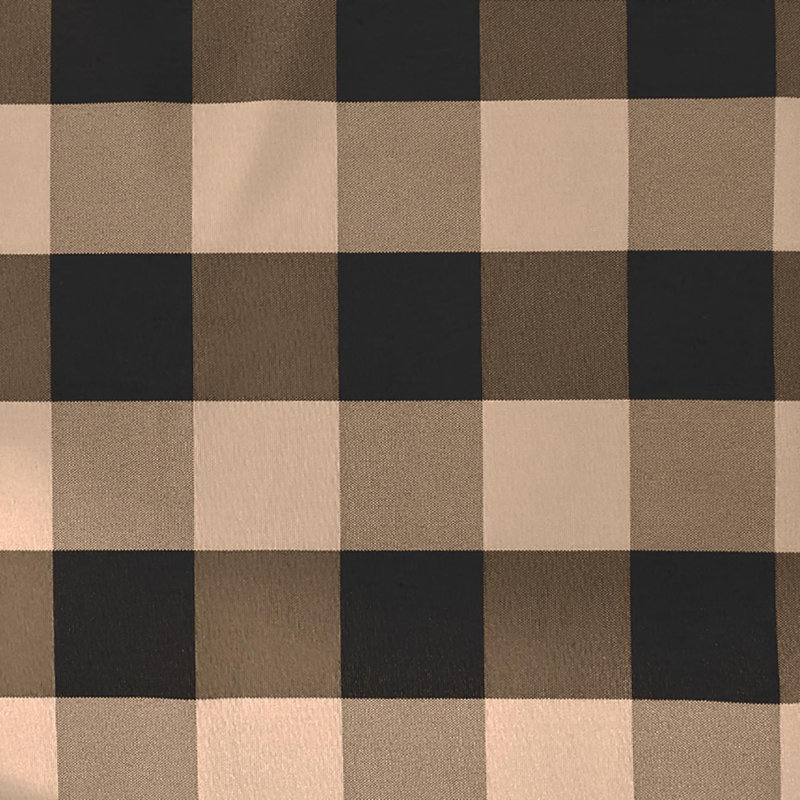 Cantonnière à carreaux sur mesure, L 9 po x L 144 po, Noir / brun clair