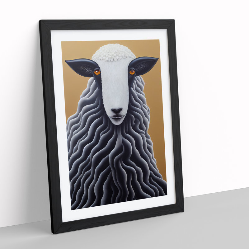 Remarkable Sheep - Framed Print, Black, 46cm H x 34cm W x 2cm D