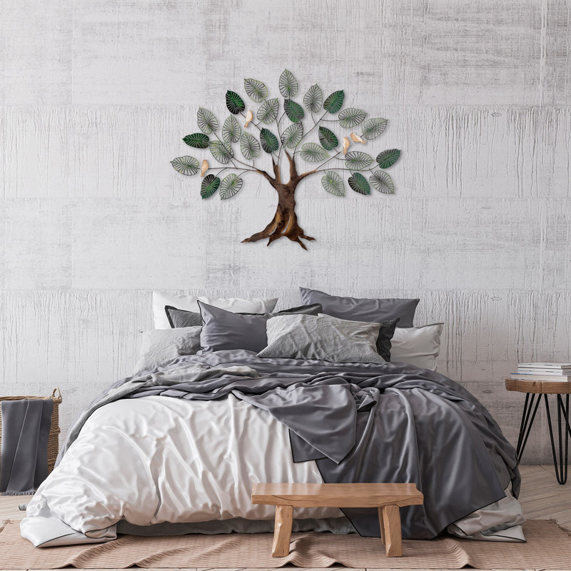 Nykeemah Hand-Painted Decorative Metal Wall Accessory, 46.1 x 36.2 inches | 100% Metal Construction, Thickness: 0.06 inches | Unique Art Piece for Home Decor, Easy Wall Mount, Variations in Color Tone & Texture