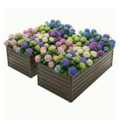 Outdoor Raised Garden Bed Set For Veggies, Flowers, Herbs, Fruits