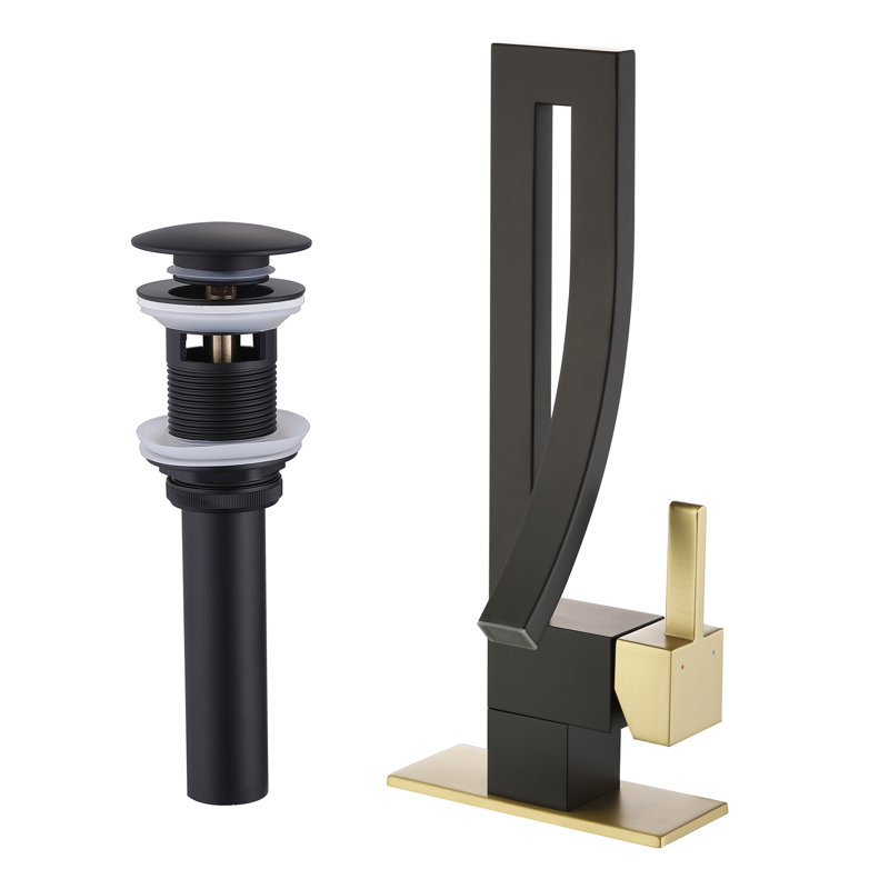 Robinet de lavabo de salle de bain 13,8 po Creative, Black, Drain Assembly Included