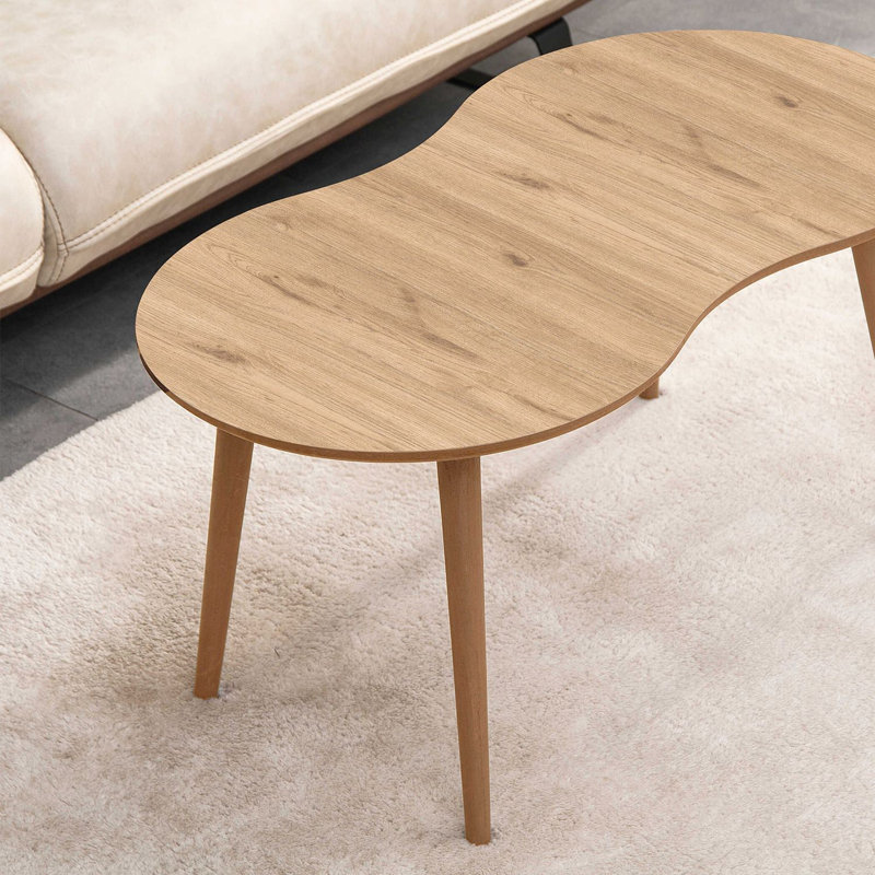Table basse de 39,0 po x 17,7 po x 21,7 po Adelah Modern 100% panneau de fibres à densité moyenne avec pieds en bois, épaisseur: 0,7 pouce | Design scandinave, parfait pour le salon et le salon, mobilier élégant et durable