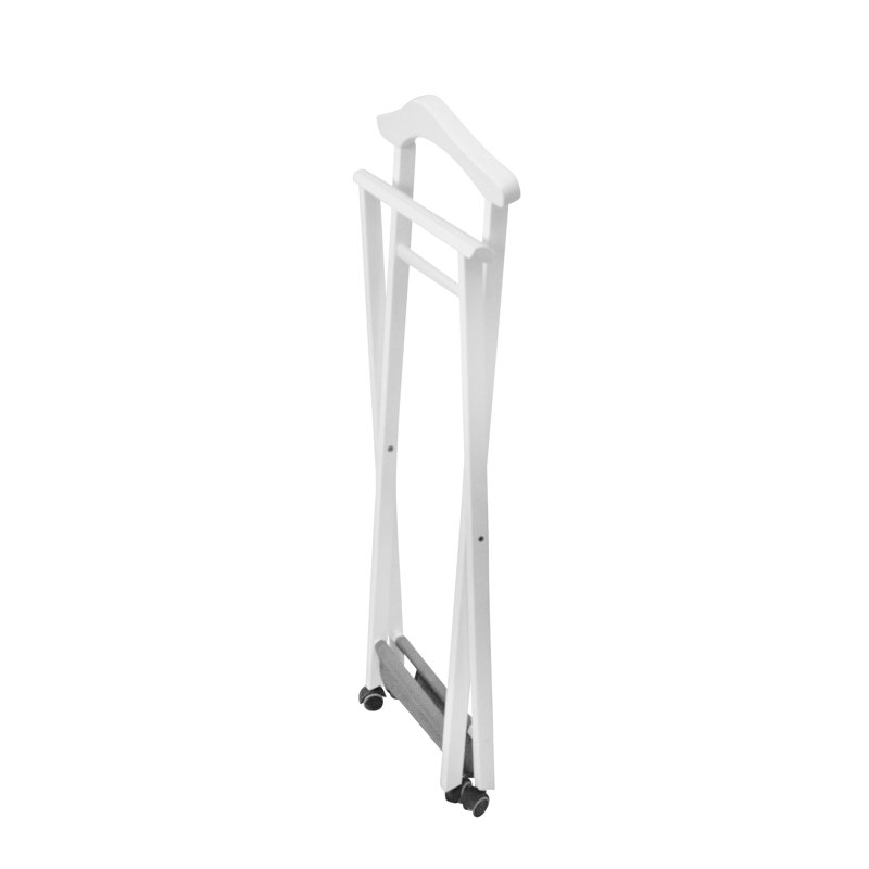 Boyle Solid Wood Freestanding Valet Stand, White