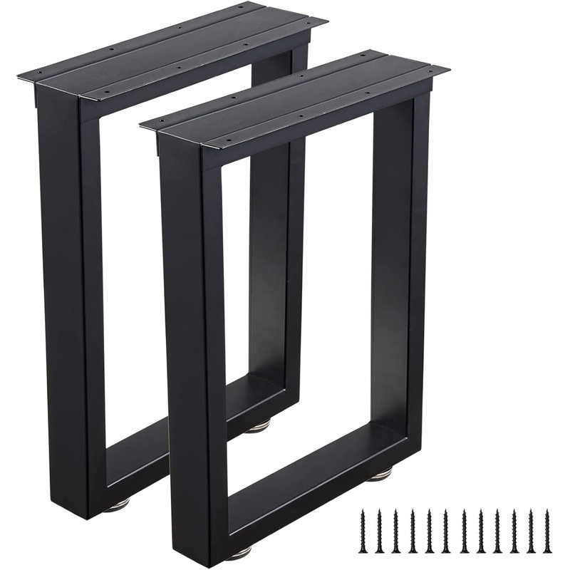 Pieds de banc en métal robustes pour tables basses, bureaux et chaises - ensemble de 2 avec patins antidérapants et trous pré-percés pour une installation facile