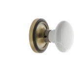 Rope Rosette with White Porcelain Door Knob