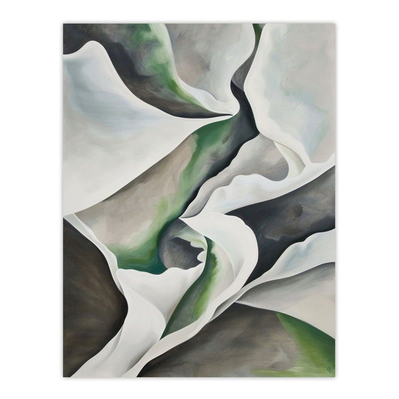 Fabric Folds Grey Abstract Watercolour Wall Art Print