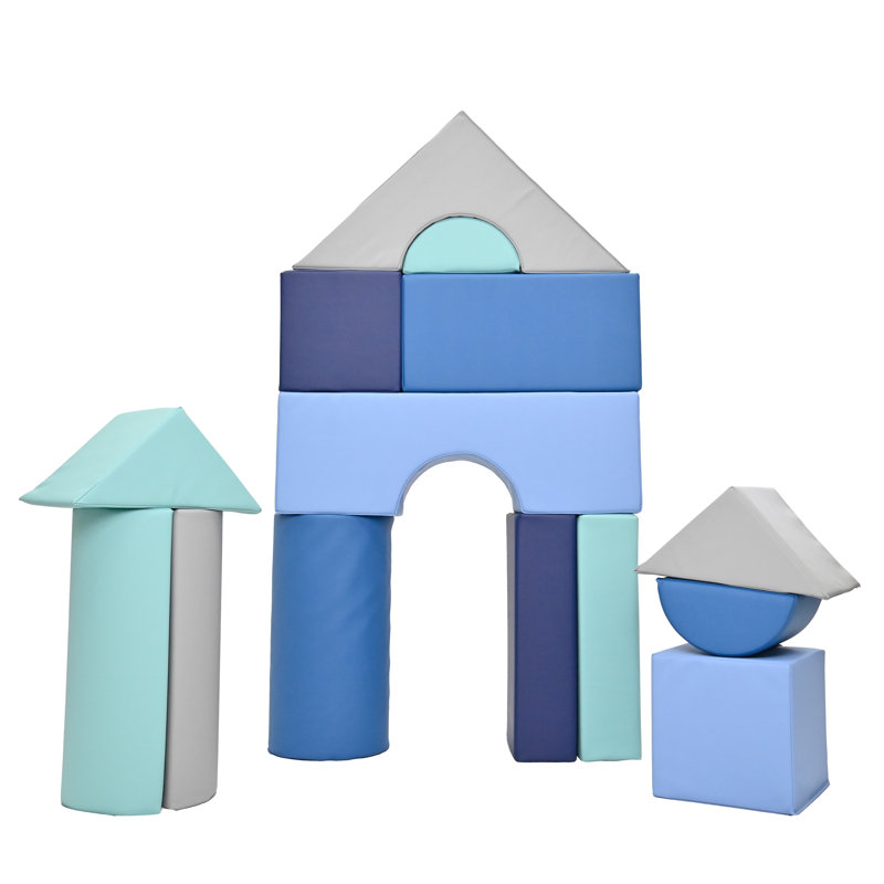 Blocs modulaires 12 po - 14 unités, Blue/Gray/Teal