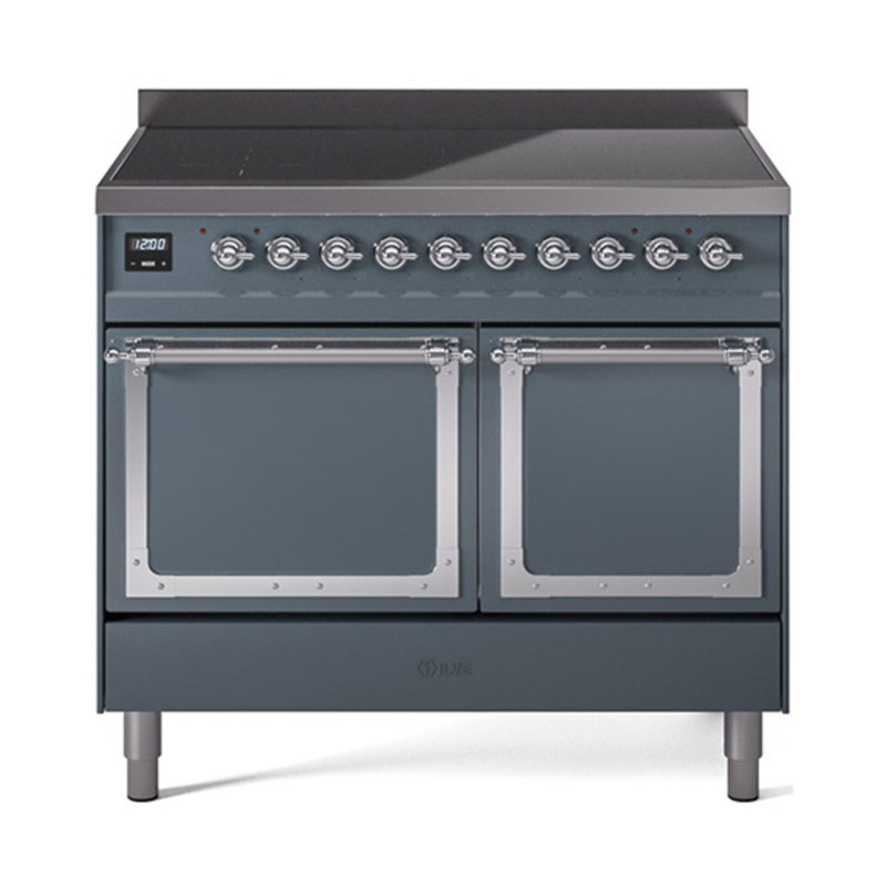 ILVE Nostalgie II Noblesse 40 po à induction, Gris-bleu / chrome