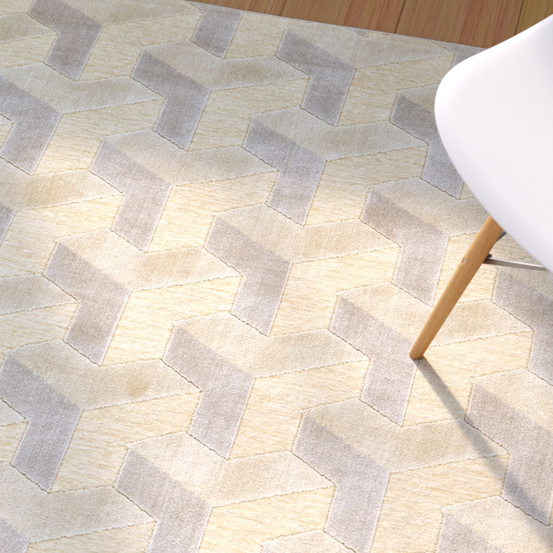 Viscose Geometric Indoor Rug, Rectangle 9'8" x 12'7"