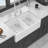White Farmhouse Sink - 33 Inch White Ceramic Double Bowl Farm Kitchen Sink