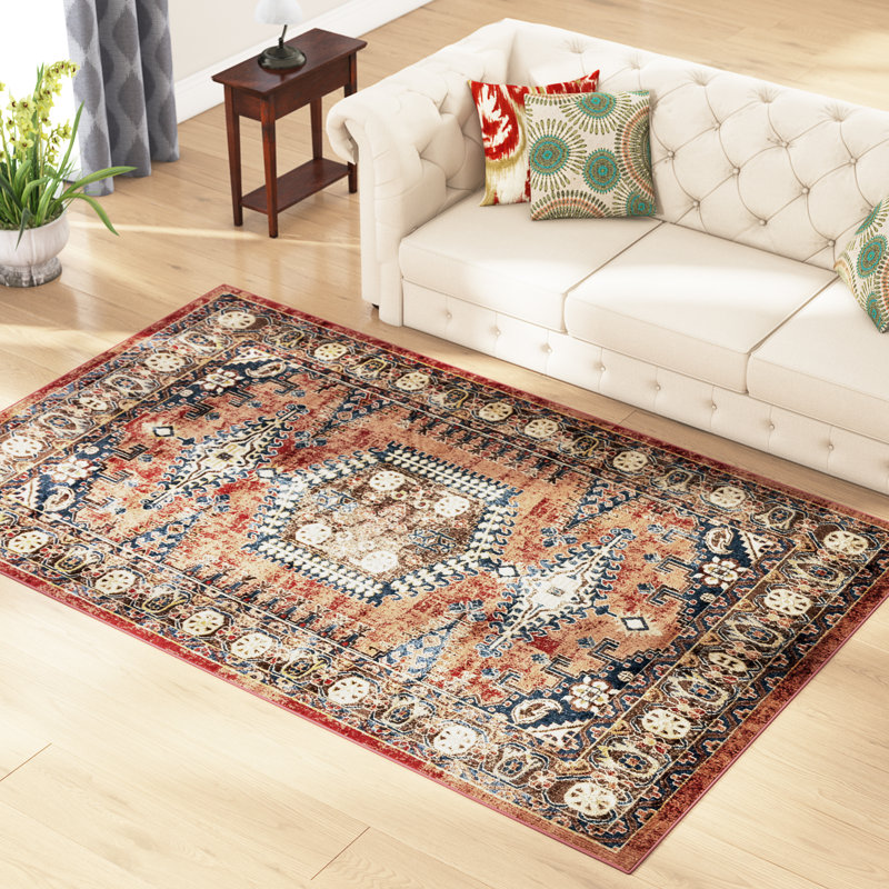 Vern Oriental Area Rug, Rectangle 9' x 12'2", Terracotta