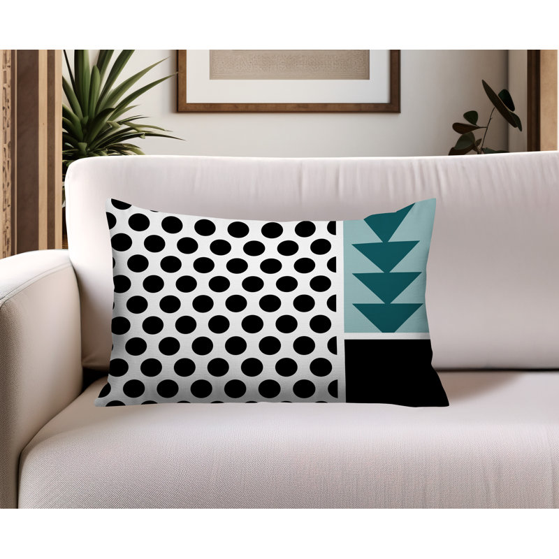 Oreiller rectangulaire réversible intérieur / extérieur Snazzy, Émeraude, Rectangulaire H 14 po x l 20 po