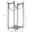 Outils de foyer inclus Support de rangement pour bois de chauffage - 2 niveaux, noir, L 14,5 po x l 13,48 po H 29,68 po, capacité de 154 lb avec capacité, pour l'intérieur et l'extérieur