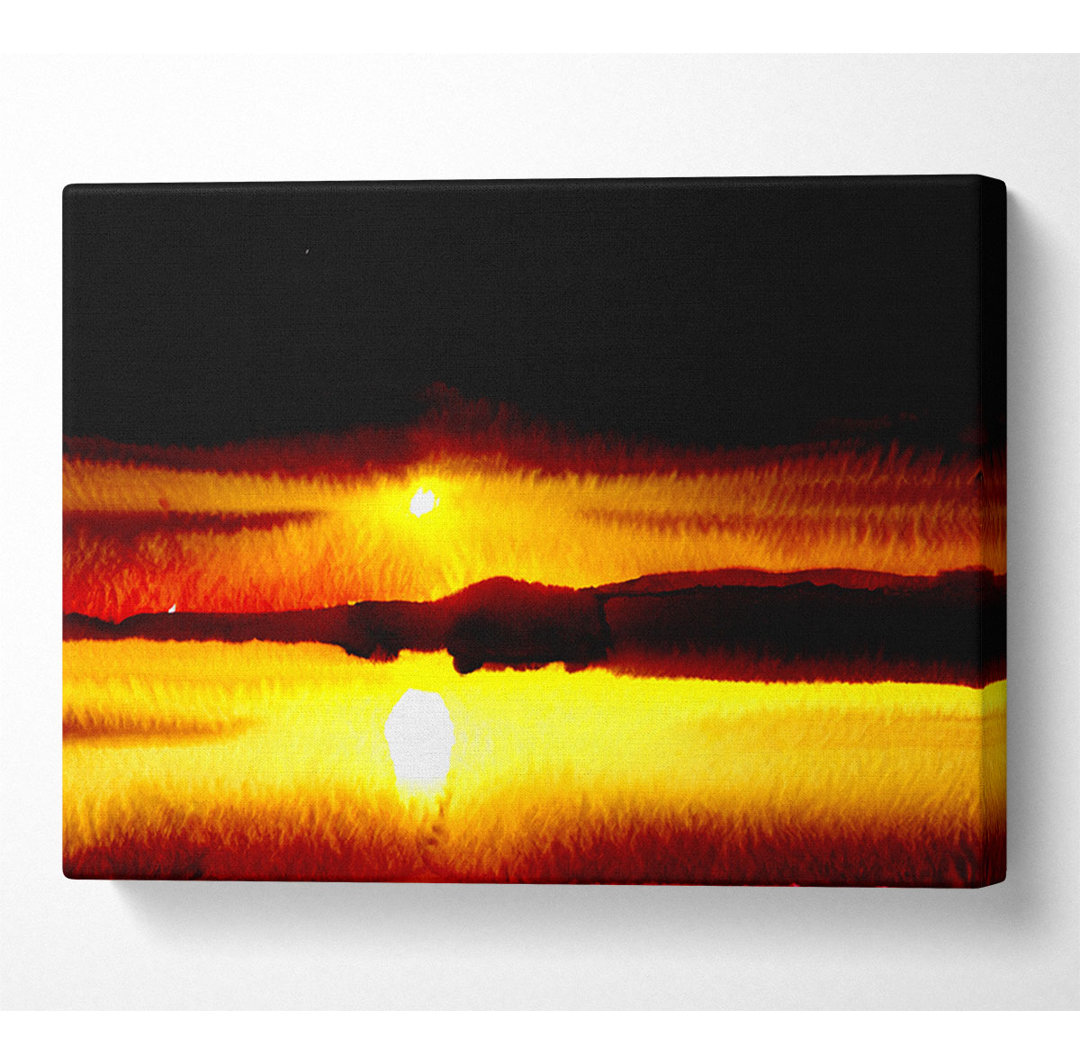 Red Waters Mountain Sunrise - Kunstdrucke auf Leinwand