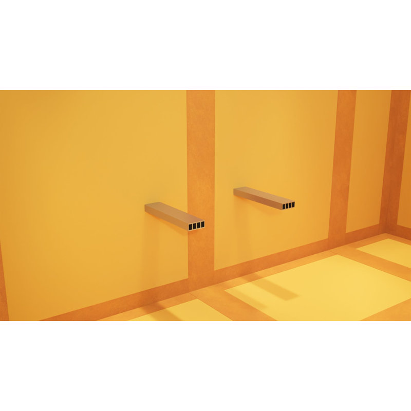 Floating Shower Bench Kit with Orange Waterproof XPS Foam Board and Original Industrial Free Hanging Bracket (14"x60")